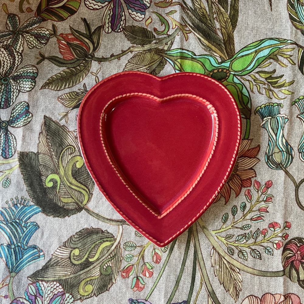 Gresnovo hartvormig bordje zachtrood (rouge cendré) of rose (rose fondant)