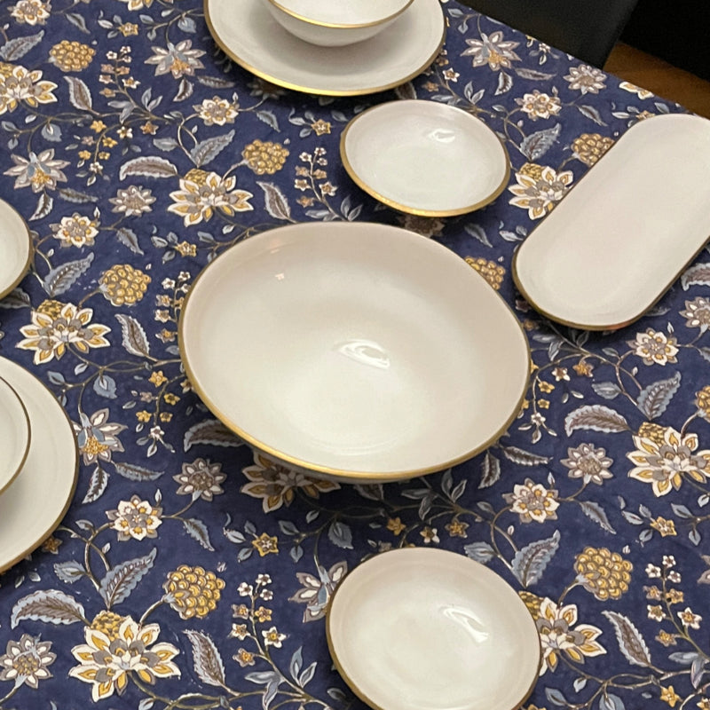 Nur online erhältlich: Nosse Ceramics EDGE Servierschüssel in Elfenbeingold, Ø 25 cm