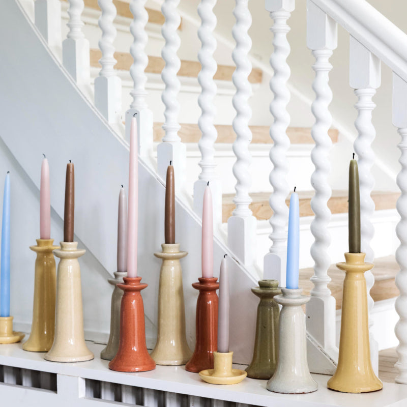 Bungalow kaarsenstandaard geglazuurd aardewerk Vital Earthy Rose S 18 cm