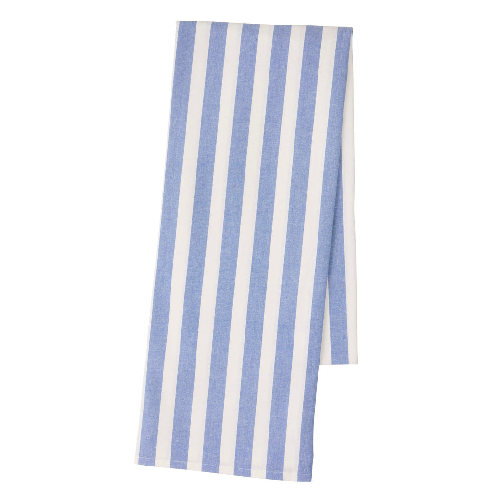 Bungalow blauw-wit gestreept tafelkleed Roma Azur