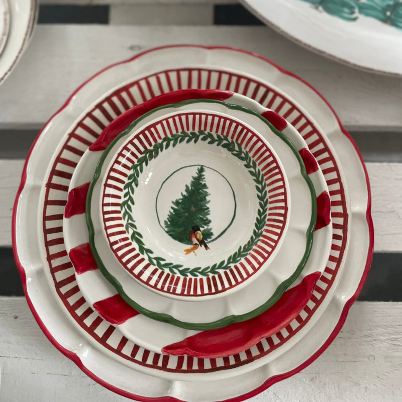 Arcucci Dolce Vita Fil onderbord of groot dinerbord Ø 29 cm met rode of groene rand