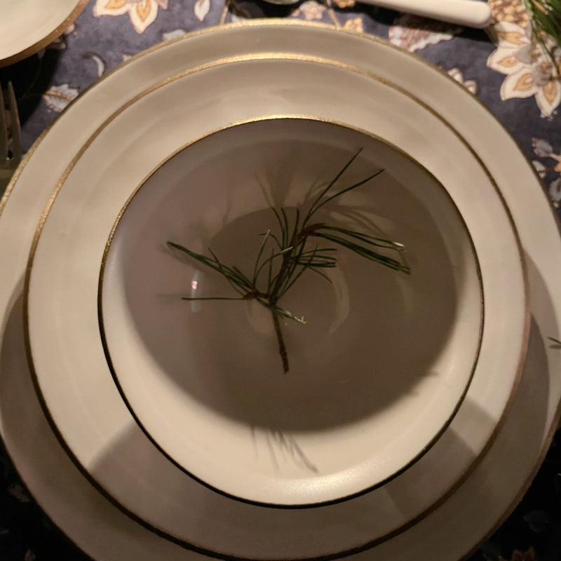 Nur online erhältlich: Nosse Ceramics EDGE Elfenbein-Gold-Schale, Ø 16 cm