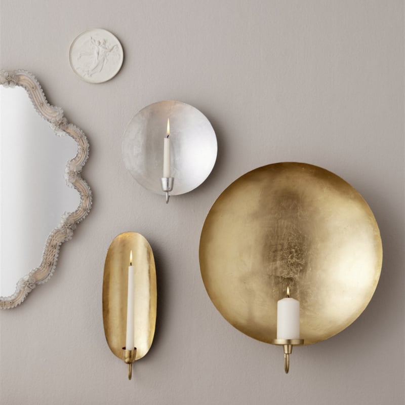 Bungalow zilveren ronde muurkandelaar | Ø 26 cm