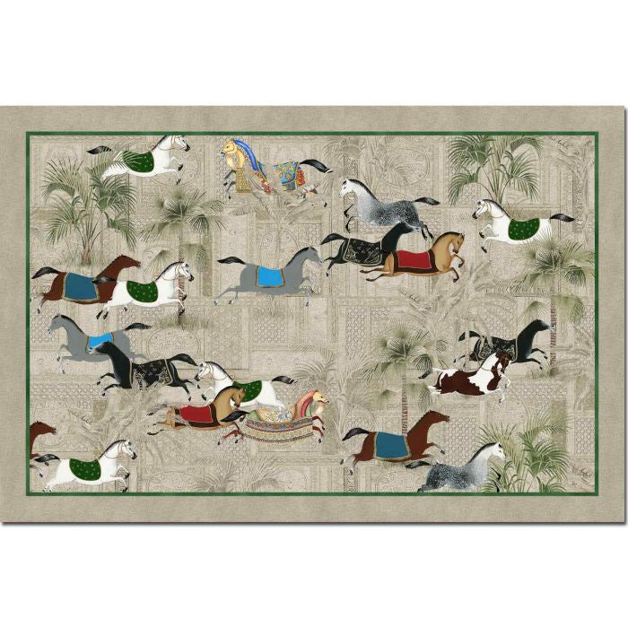 Deurmat en gangloper Sultana met paarden