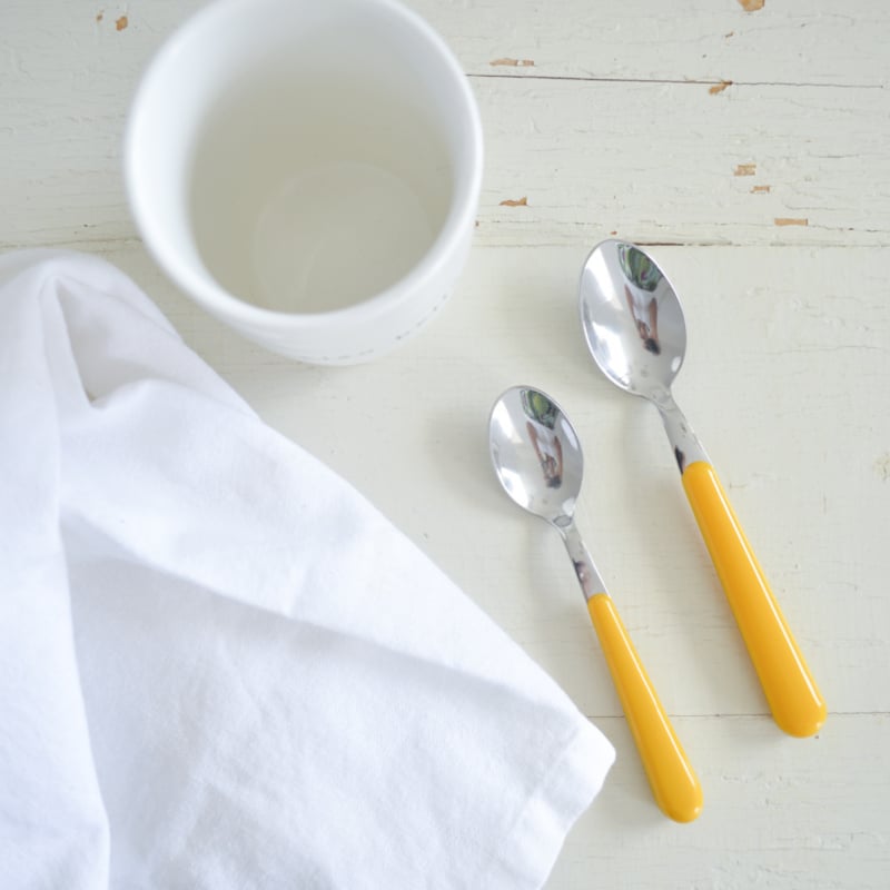 Brio donkergeel, koffielepel | 14 cm