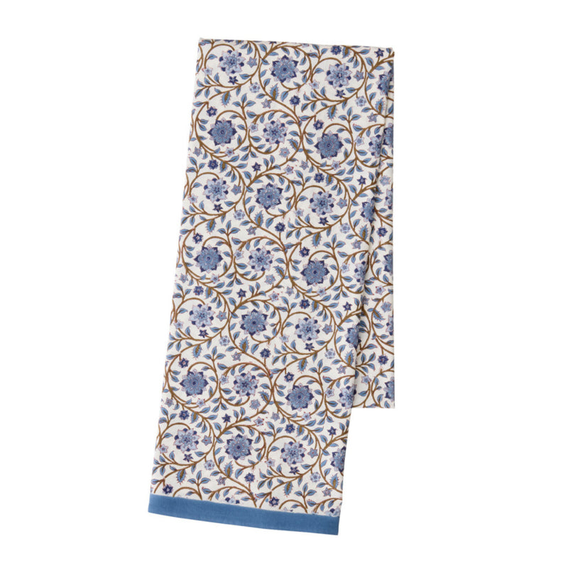 Verwacht in wk 47 of 48 Bungalow katoenen blokprint tafelkleed Roja Atlantic, blauwtinten 1.50 x 2,50 m