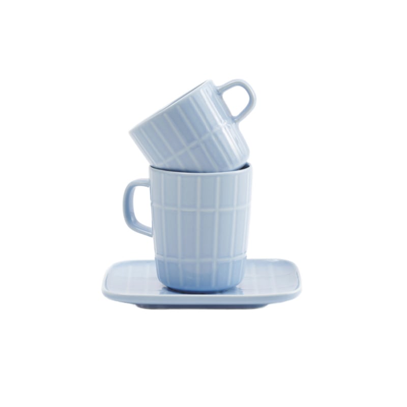 Marimekko Oiva Tiiliskivi light blue coffee cup with handle 2 dl