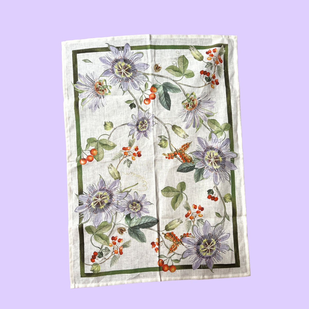 Linnen theedoeken Kurbis en Passiflora, Tessitura Toscana Telerie | 50 x 70 cm