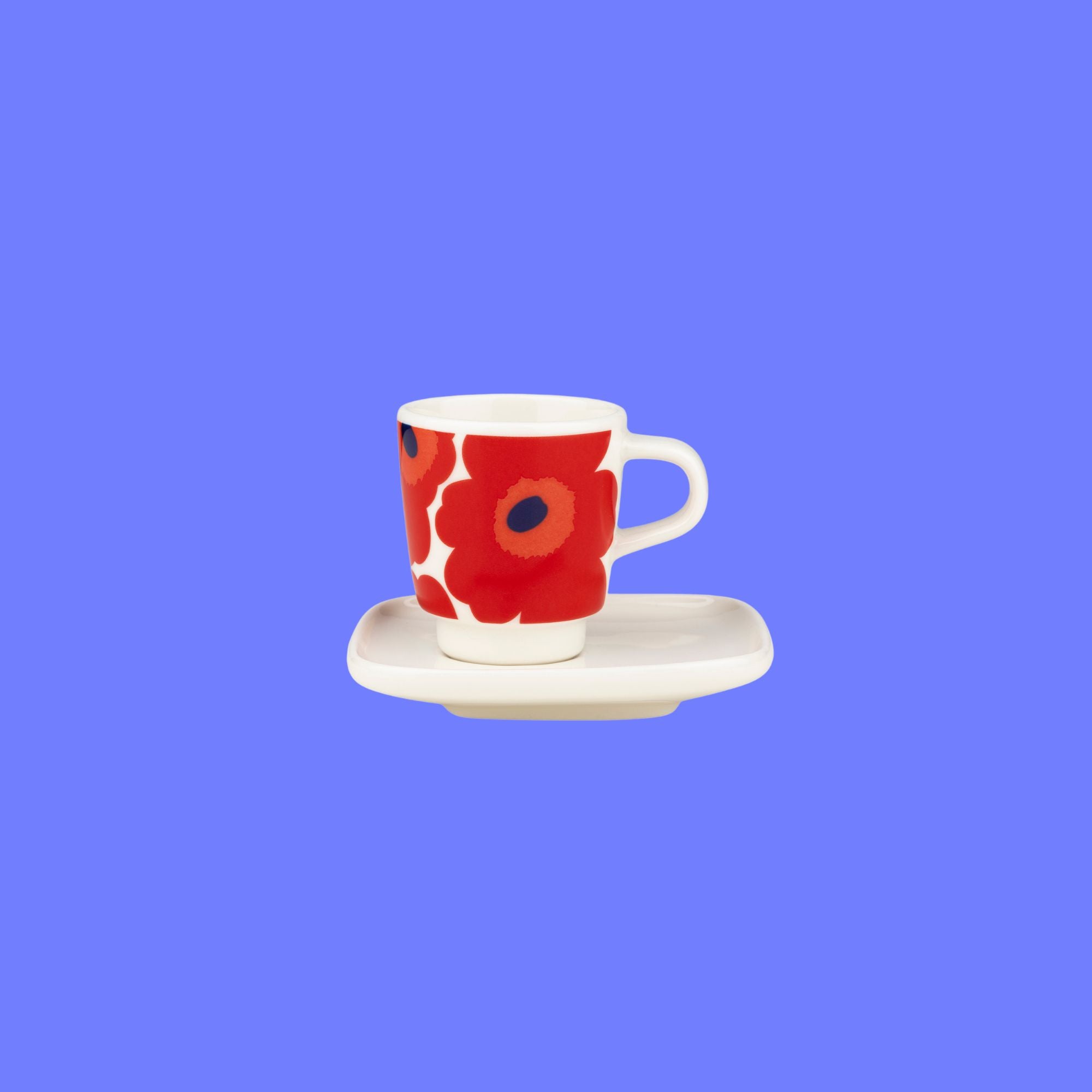 Marimekko Oiva Unikko rood Espresso kop-en-schoteltje | 0,5 dl