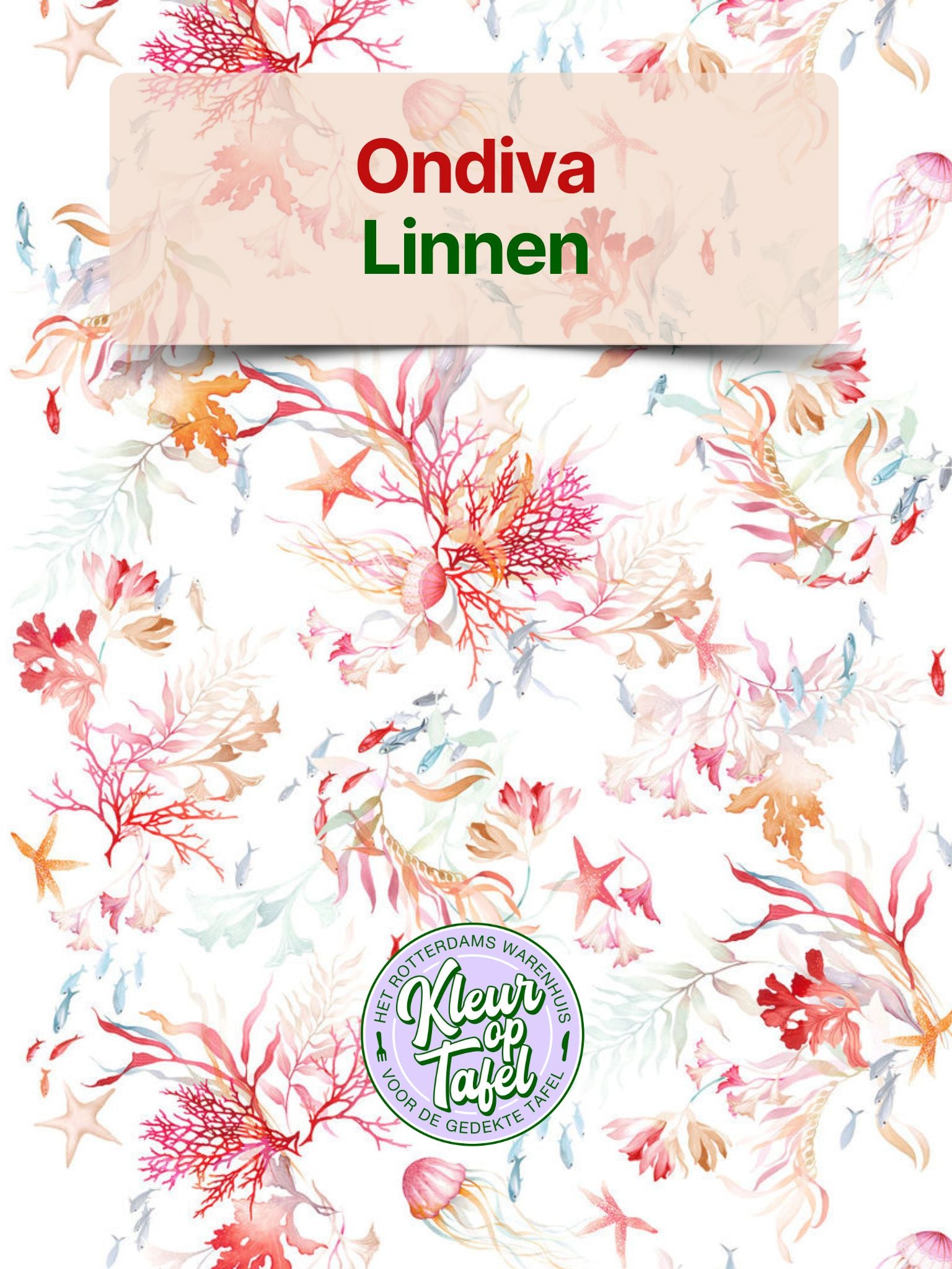 Custom-made (XL) tablecloth Jelly with underwater world, per half meter