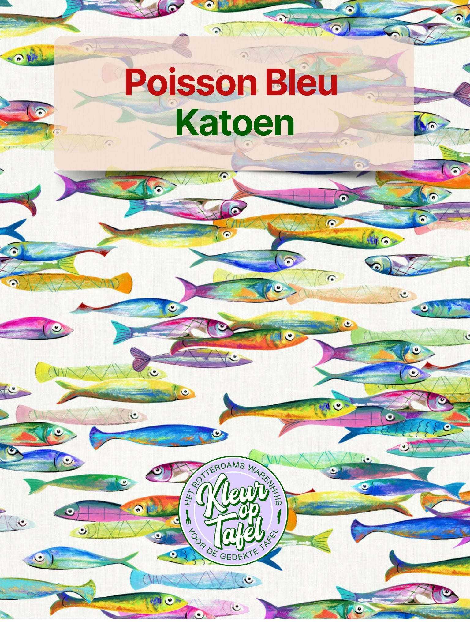 Custom-made (XL) tablecloth Jelly with underwater world, per half meter