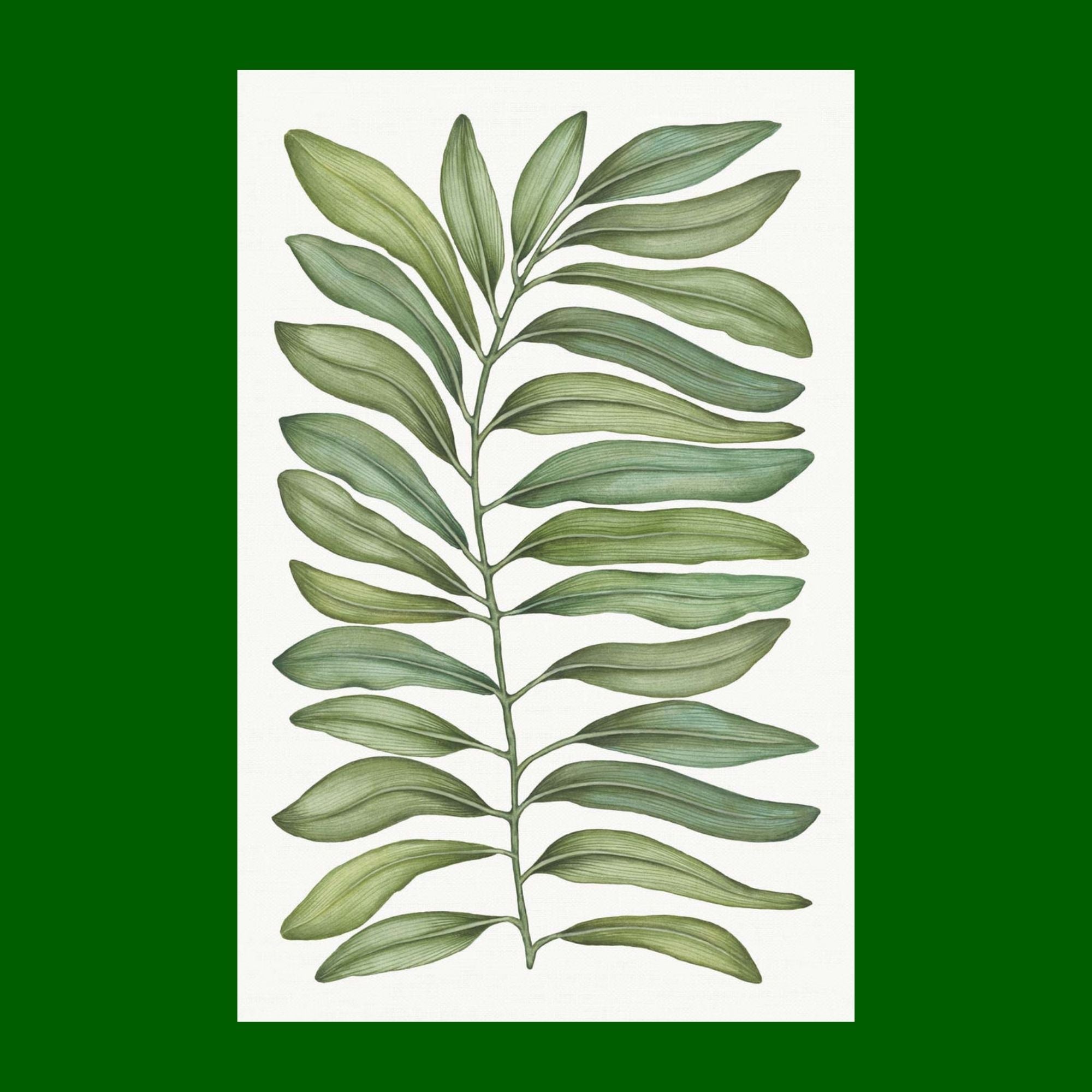 Tamarindo linnen tafelkleden en loper met een groot tamarindeblad, kies je formaat