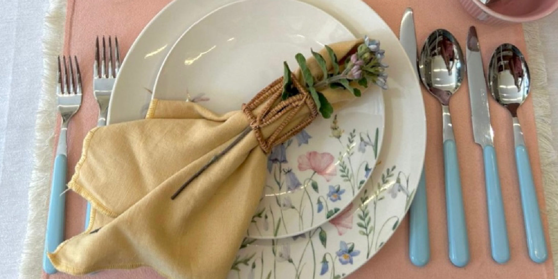 Lichtblauw Brio bestek