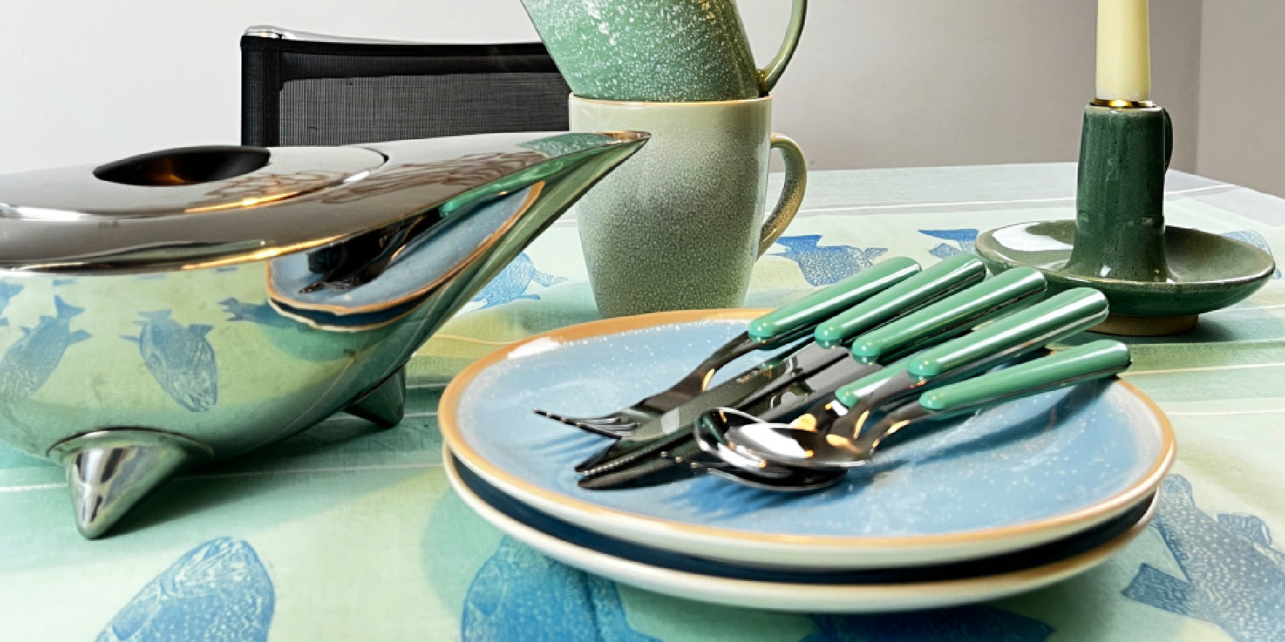 Mintgroen Brio bestek