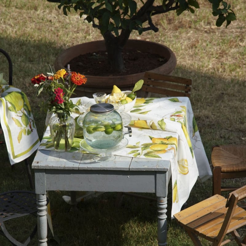 Linnen stof Limoncello, per halve meter