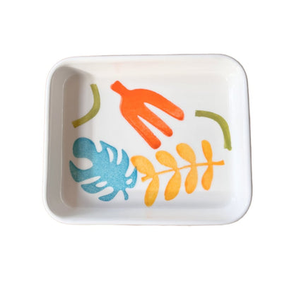 Duro Ceramics Collage laag rechthoekig schaaltje (Matisse-achtige deco) | 16,5 x 14 cm