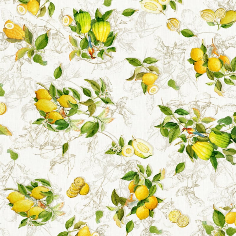 Linnen stof Limoncello, per halve meter