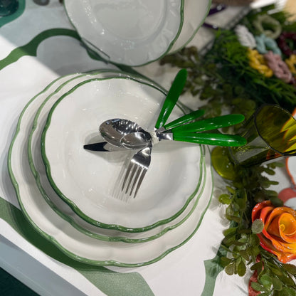 Arcucci Dolce Vita Fil onderbord of groot dinerbord Ø 29 cm met rode of groene rand