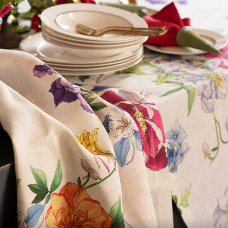 Tafelkleed of loper Antea met gemengde bloemen, kies je formaat