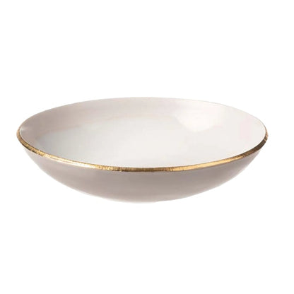 Min 50%  Nosse Ceramics EDGE Ivory Gold pastabord Ø23 cm