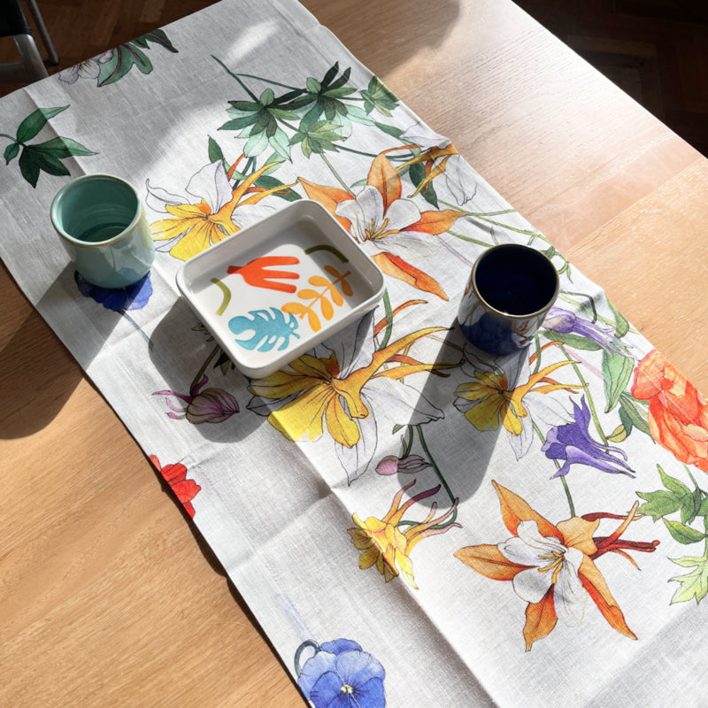 Duro Ceramics Collage laag rechthoekig schaaltje (Matisse-achtige deco) | 16,5 x 14 cm