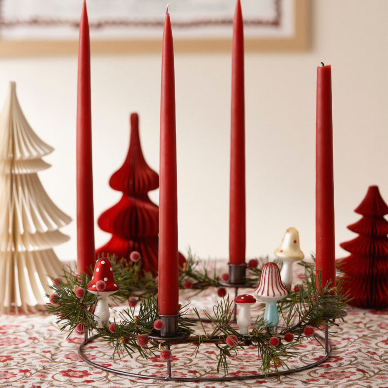 Bungalow Kamma metalen adventkandelaars rond, set van 3