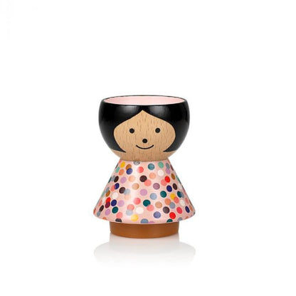 Lucie Kaas Bordfolk Eierbecher Poppy mit fröhlichem Polka Dot Kleid