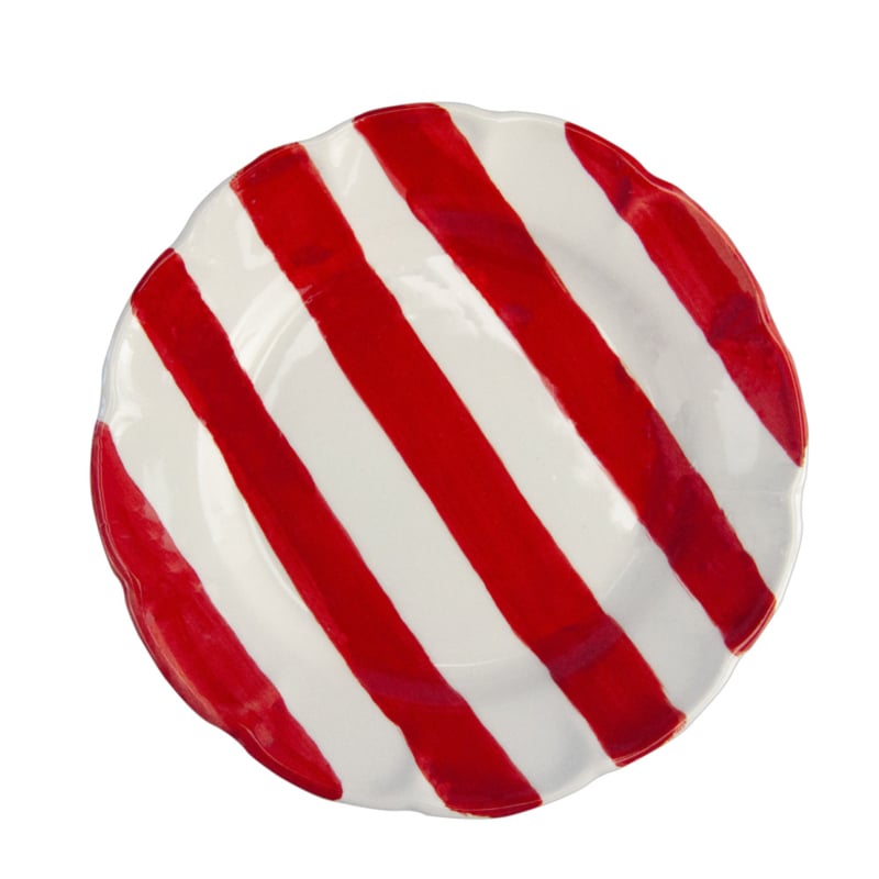 Arcucci Dolce Vita Nastro gestreept onderbord of dinerbord Ø 29 cm rood of groen