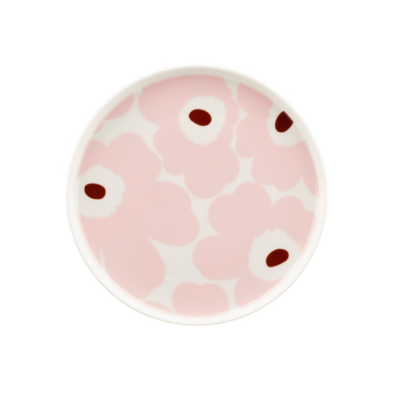 Marimekko Oiva ontbijtbord Unikko lichtroze en roest | Ø 20 cm