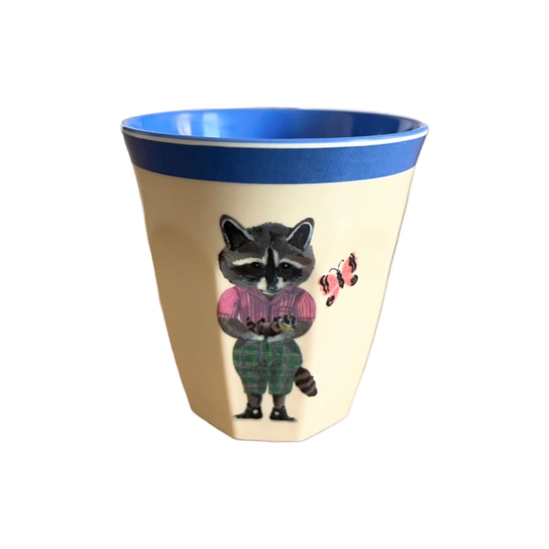 Rice x Nathalie Lété melamine beker Wasbeer blauwe rand | 200 ml