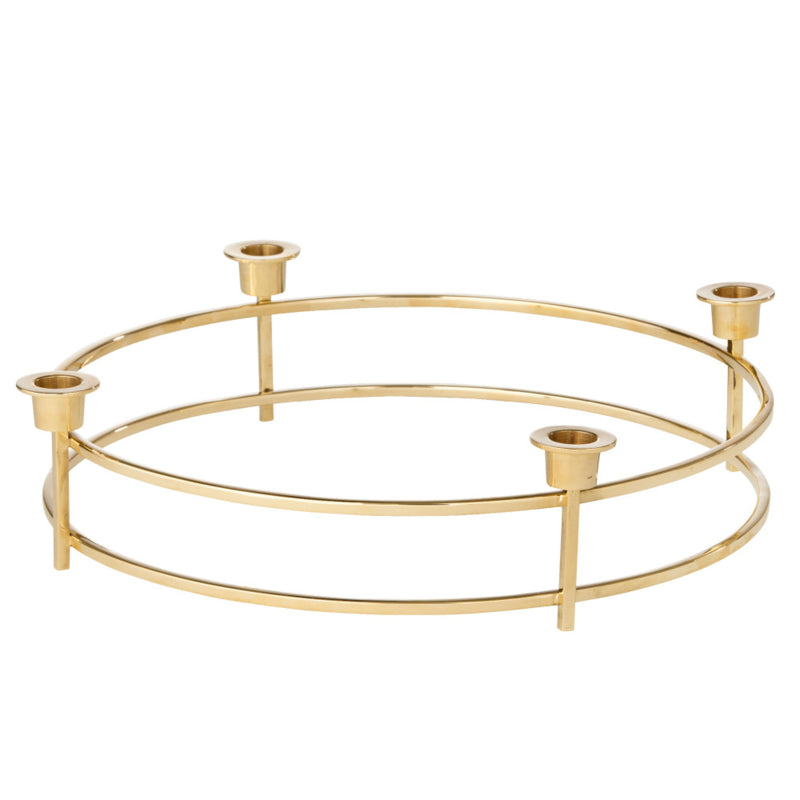 Bungalow Metro ronde kandelaar goud groot Ø 38 cm, 9 cm hoog