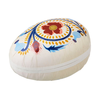 Bungalow Easter Egg Box Poppy, zelf te vullen kartonnen paasei, met folkloristische decoratie | 24 x 16 cm
