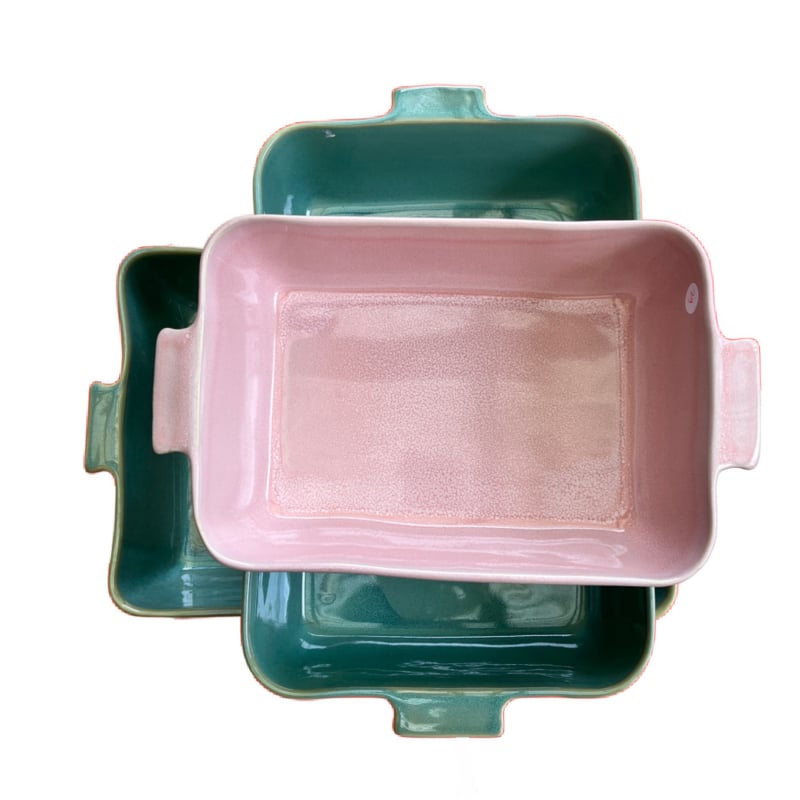 Gresnovo rechthoekige ovenschalen lichtroze (rose fondant) | Klein, Medium, Groot