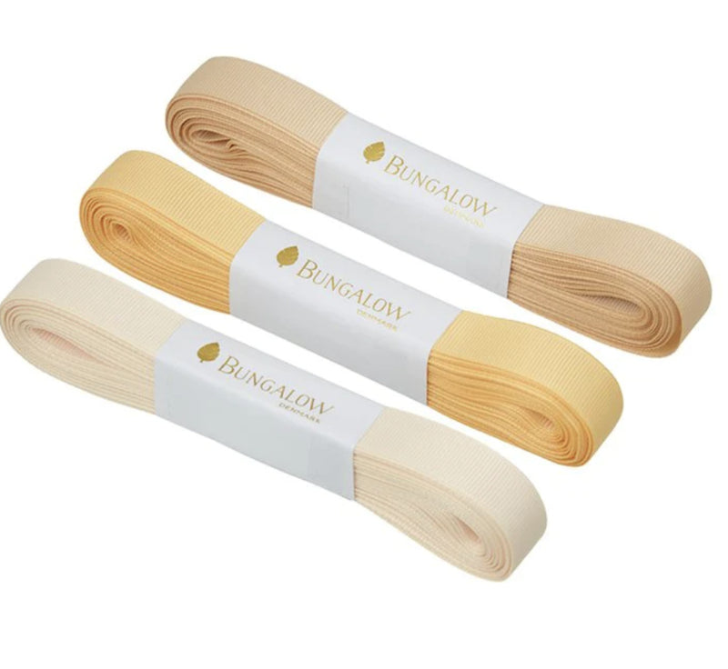 Bungalow geel lint 3 tinten 10 meter per kleur