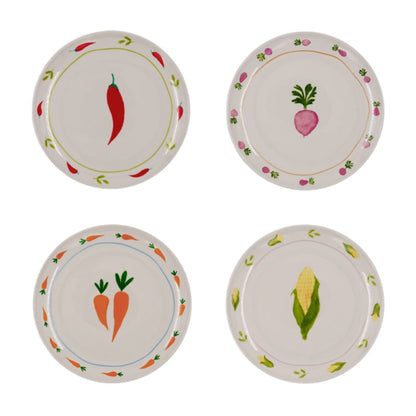 And Nook set van 4 ontbijtbordjes / saladebordjes 'Vegetables'