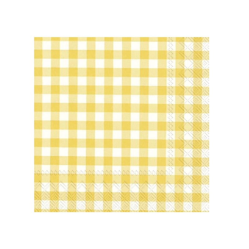 Ihr Taverna geel wit geruite lunch servetten 33 x 33 cm,  20 stuks