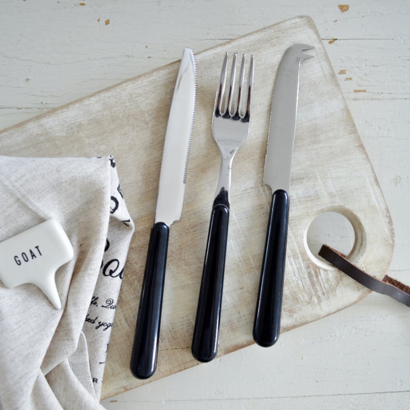 Brio zwart, dinermes | 22 cm