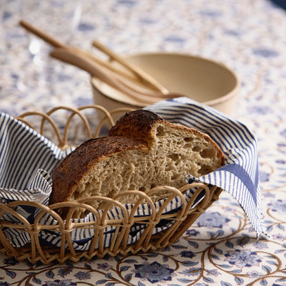 Verwacht in wk 47 of 48 Bungalow katoenen blokprint tafelkleed Roja Atlantic, blauwtinten 1.50 x 2,50 m