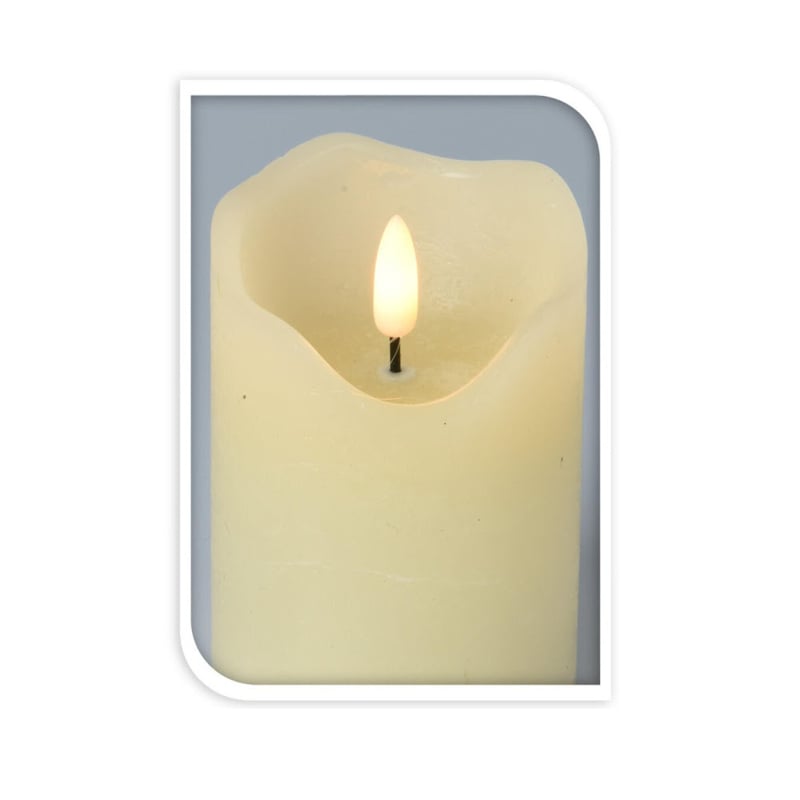 Led stompkaars ivoor met kaarsvet look and feel en flikkerend lichtje | h: 10 cm 7 cm