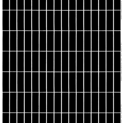 Marimekko Tiiliskivi zwart wit katoenen afneembaar tafelkleed met acryl coating | 140 x 250 cm