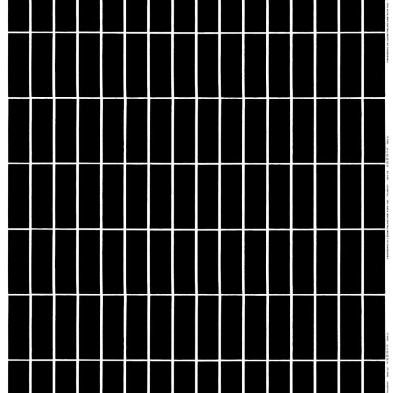 Marimekko Tiiliskivi zwart wit katoenen afneembaar tafelkleed met acryl coating | 140 x 250 cm