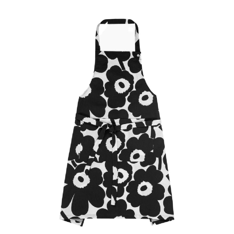 Marimekko schort  Pieni Unikko Zwart Wit