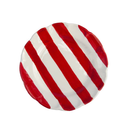 Arcucci Dolce Vita Nastro gestreept pastabord Ø 24 cm, rood of groen