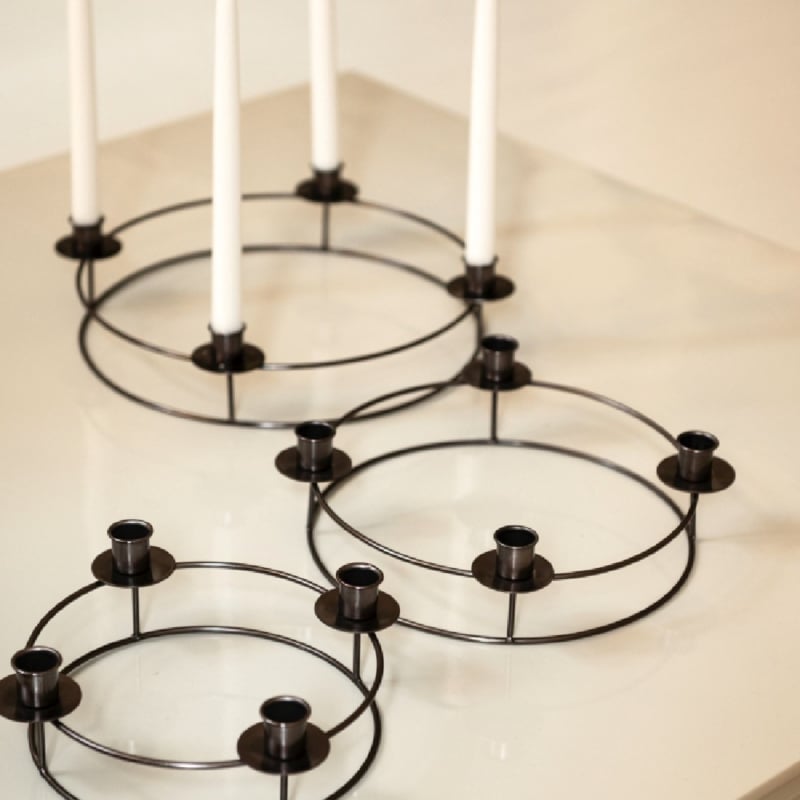 Bungalow Kamma metalen adventkandelaars rond, medium Ø30 cm