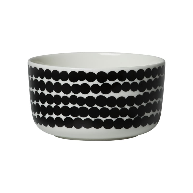 Marimekko Oiva Siirtolapuutarha Räsymatto Schaal zwart 5 deciliter