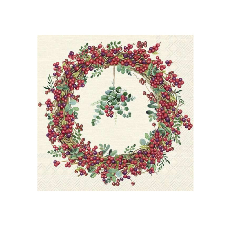 Ihr Berry Wreath lunch servetten 33 x 33 cm,  20 stuks