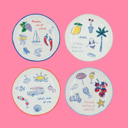 And Nook set van 4 ontbijtbordjes / saladebordjes Seaside Stories