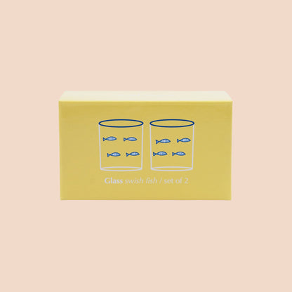 And Nook set van 2 glaasjes met blauwe visjes