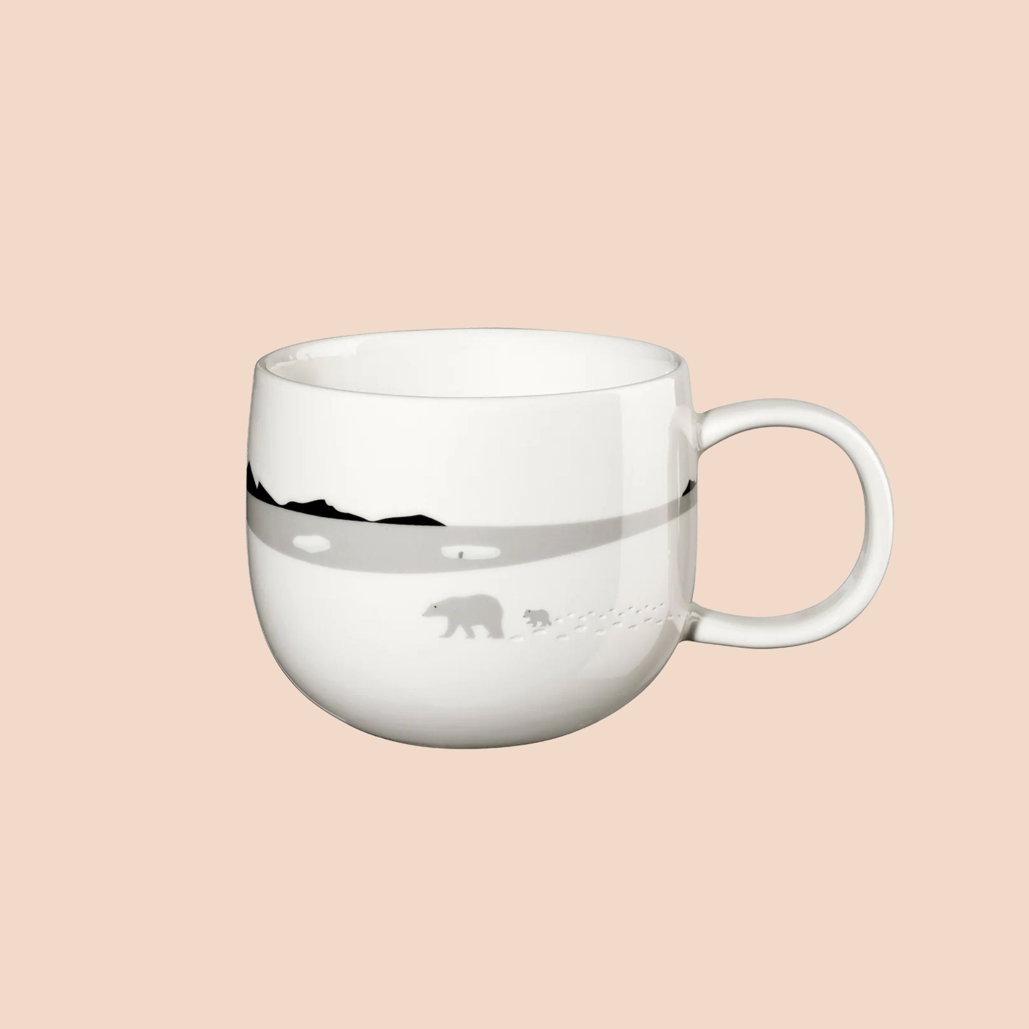 ASA Snow Tracks porseleinen beker 'Noordpool' met ijsberen en sporen in de sneeuw