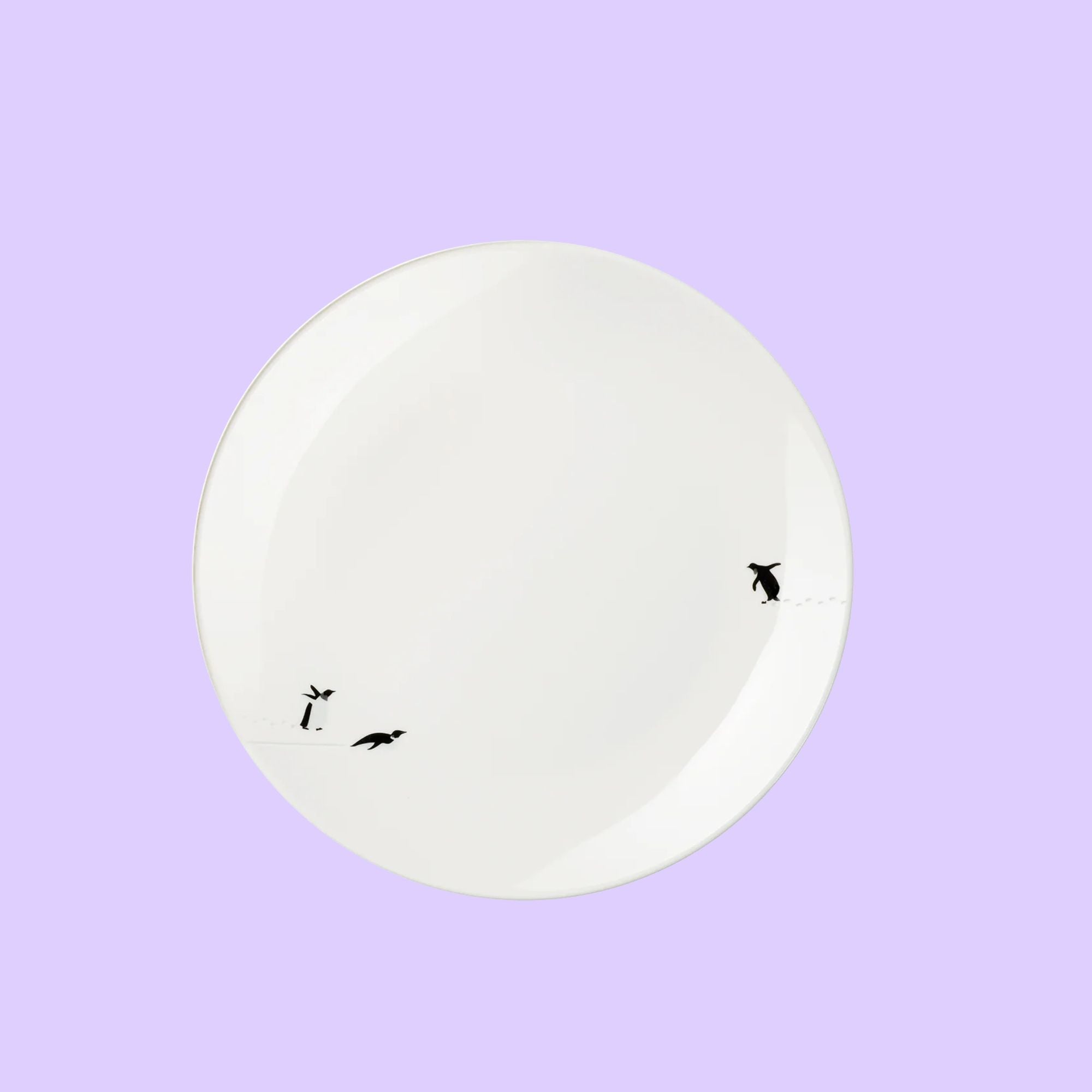 ASA Snow Tracks wit porseleinen ontbijtbordje Zuidpool met pinguïns